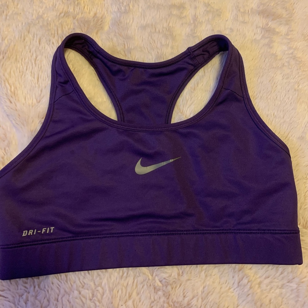 Purple NIKE Dri-Fit sports bra